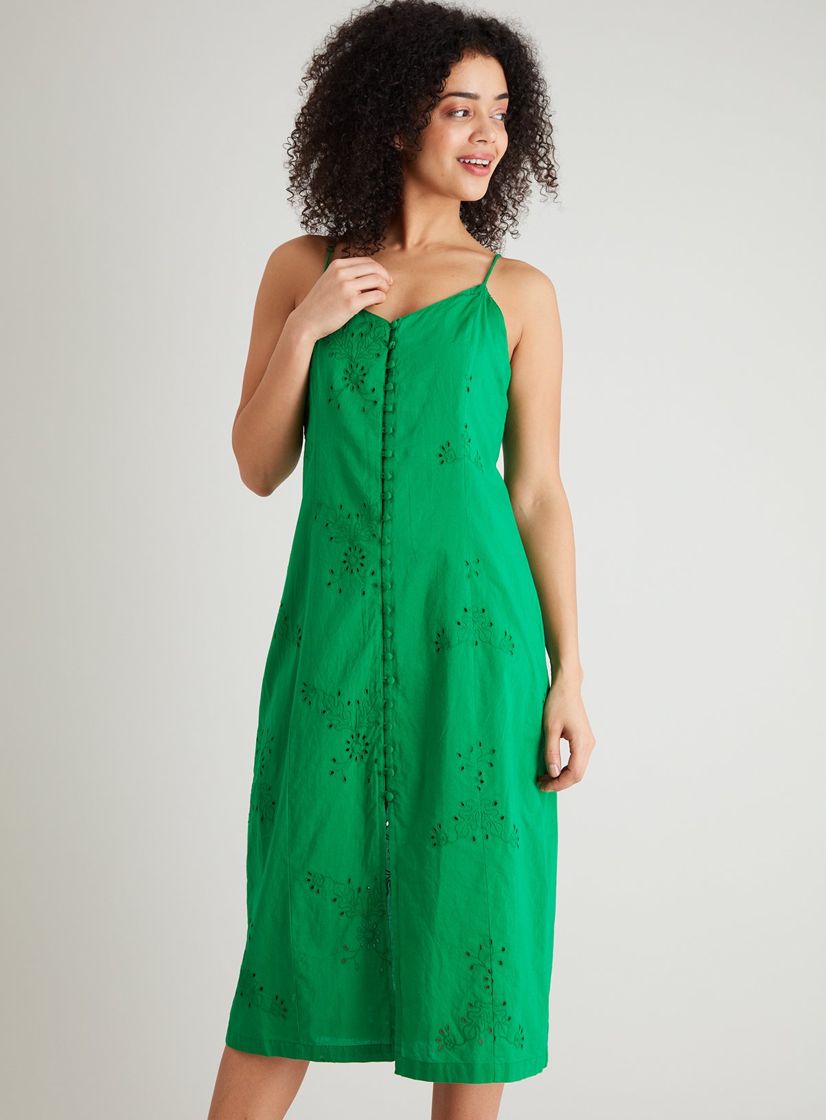 Green Broderie Anglaise Cami Dress ...